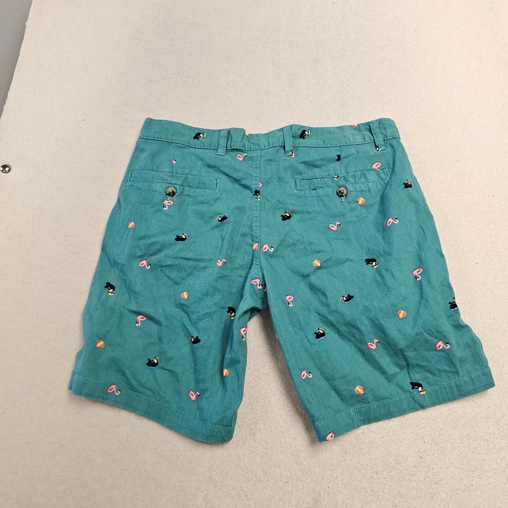 Raw Yarn Industries Mens 34 Stretch Twill Shorts Teal Flamingo Toucan Tropical